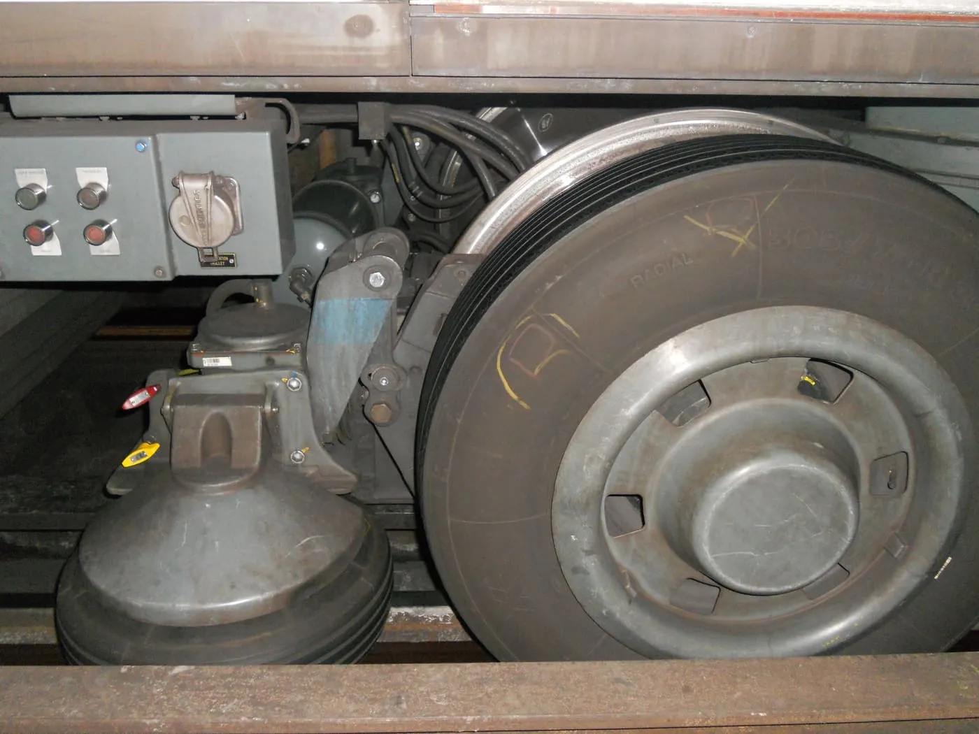 Bogie de métro équipé de capteurs